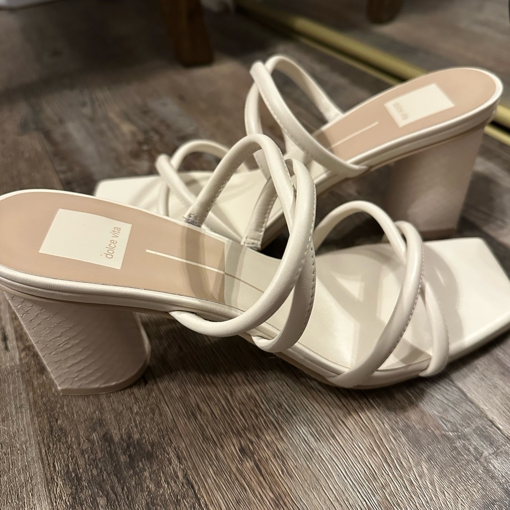 Dolce Vita Ivory Strappy Block Heels